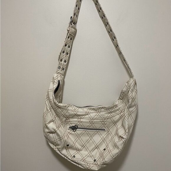 New Urban OUTFITTERS DARCI DENIM SHOULDER BAG CREAM - Picture 8 of 12